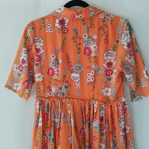 NWOT Eshakti women S/4 floral Georgette dress Cottagecore Bloomcore Floral - Picture 7 of 8